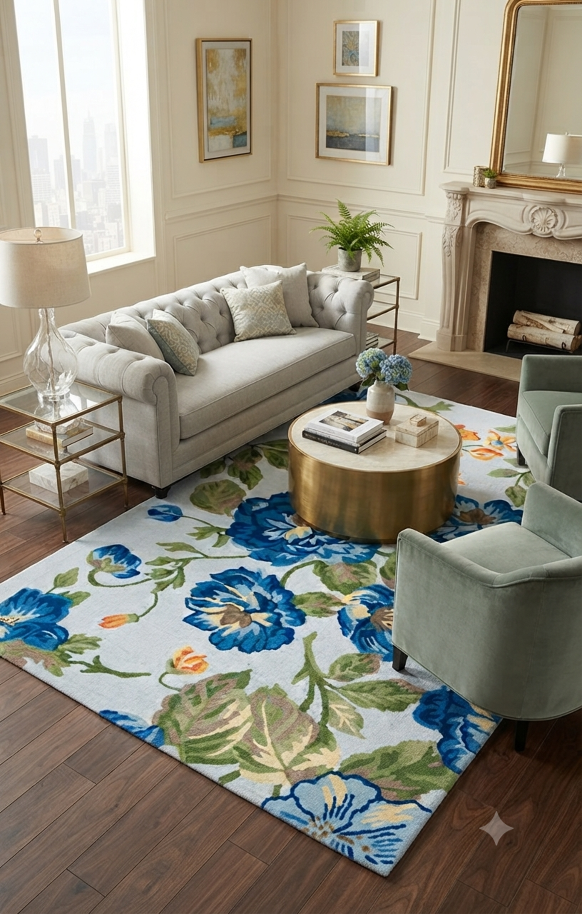 Designteppich Blumenland