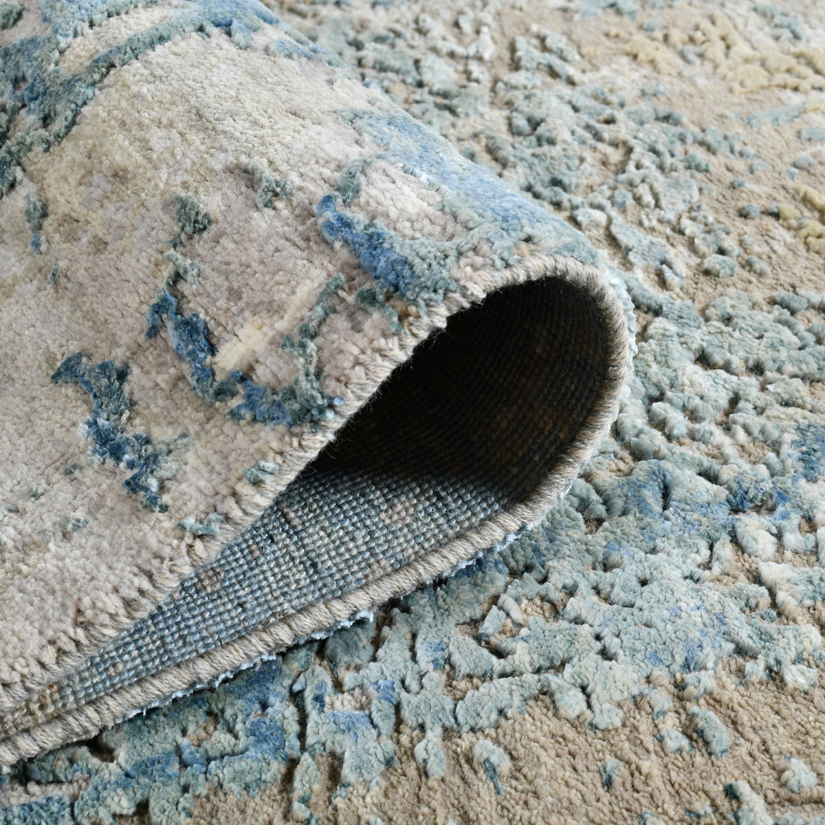 Teppich Handgeknüpfter 10/10-Wolle aus Neuseeland und reiner Seide