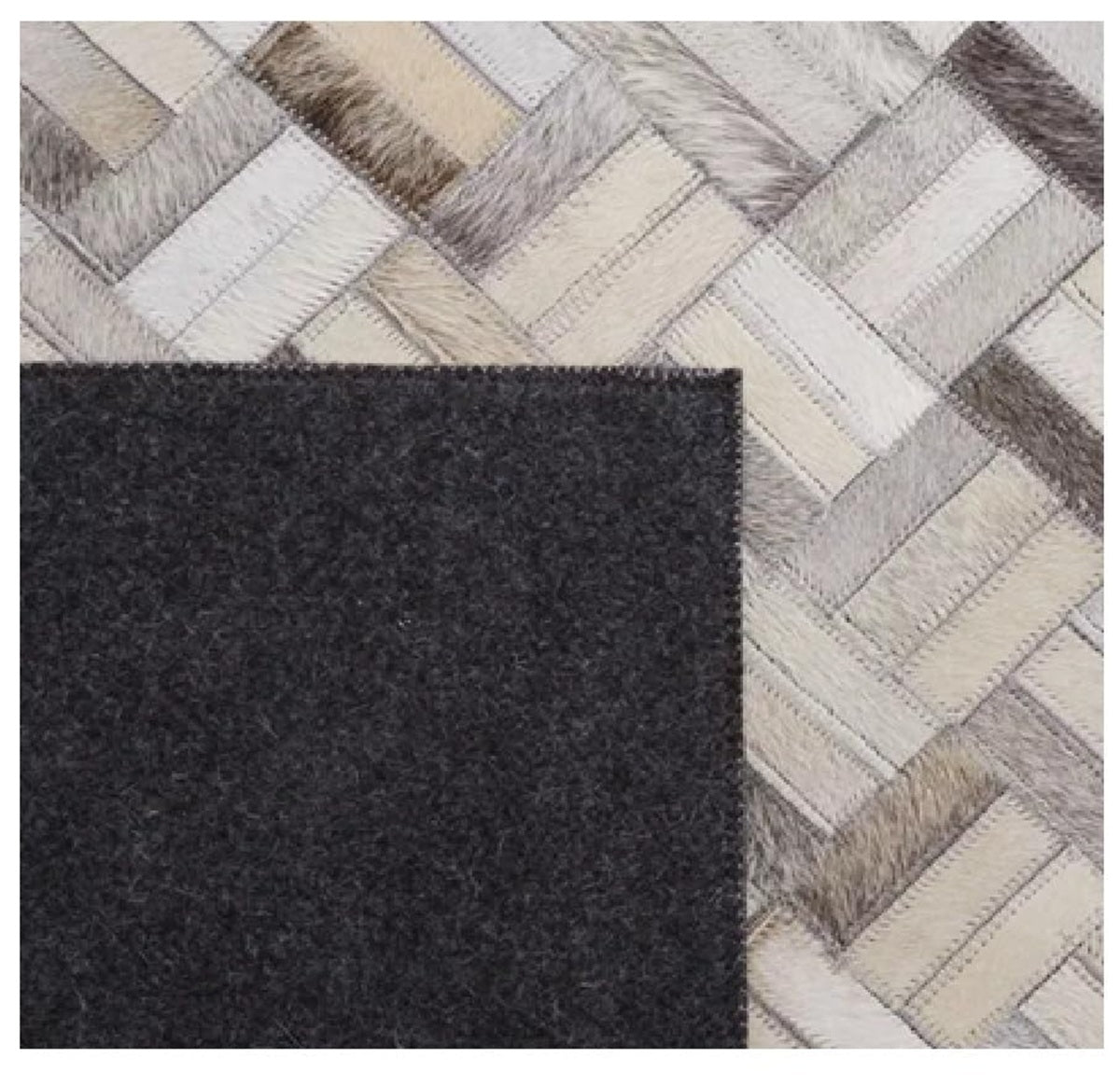 Lederteppich Leder-Patchwork-Teppich
